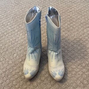 Disney Blue and White Heeled Boots